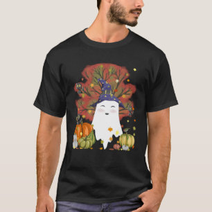Heksengeest Kat Pompoen Koffieliefhebber Fall Leav T-shirt