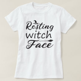 Heksengezicht Halloween in Rust T-shirt