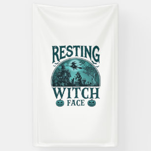 Heksengezicht Halloween Spokenhuis Ketel Spandoek