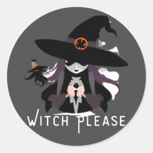 Heksengezicht Ronde Sticker