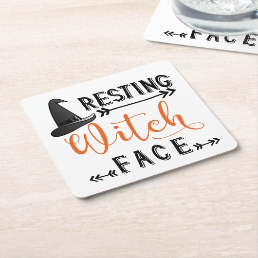 heksengezicht rust kartonnen onderzetters (Schuin)