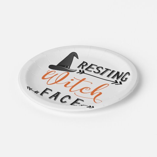 heksengezicht rust papieren bordje (Gekanteld)