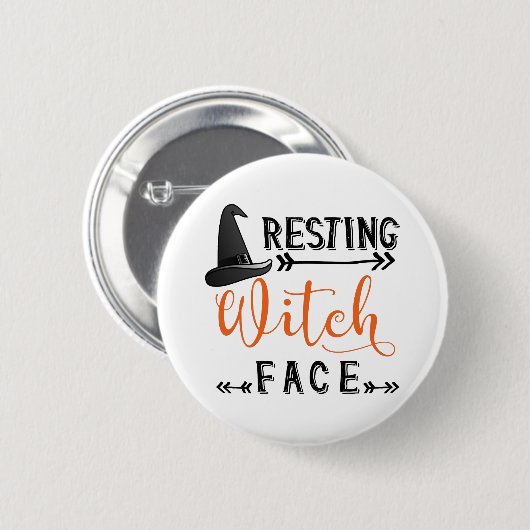 heksengezicht rust ronde button 5,7 cm (Voorkant /achterkant)