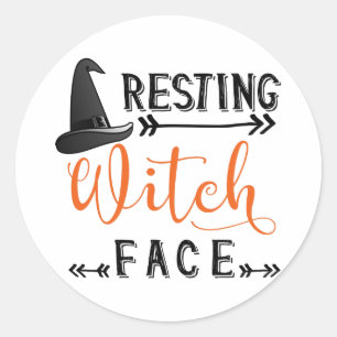 heksengezicht rust ronde sticker