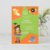 Heksenhalloween verjaardag kaart (Staand voorkant)