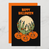 Heksenhanden met pompoen halloween feestdagenkaart (Voorkant / Achterkant)