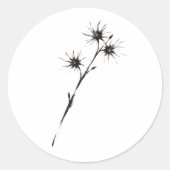 Heksenhazelaar Geïnspireerde Inkt Botanische Kunst Ronde Sticker (Voorkant)