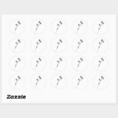 Heksenhazelaar Geïnspireerde Inkt Botanische Kunst Ronde Sticker (Vel)