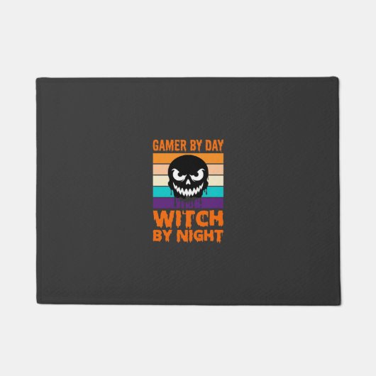 Heksenheks Halloween Retro Schedel Deurmat (Voorkant)