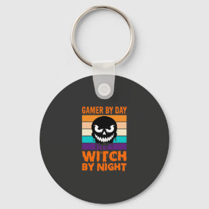Heksenheks Halloween Retro Schedel Gamer Sleutelhanger