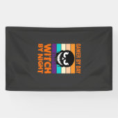 Heksenheks Halloween Retro Schedel Gamer Spandoek (Horizontaal)