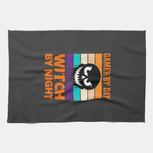 Heksenheks Halloween Retro Schedel Gamer Theedoek