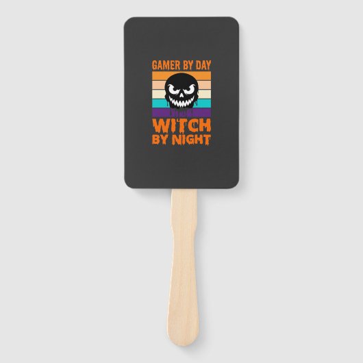 Heksenheks Halloween Retro Schedel Handwaaier (Voorkant)