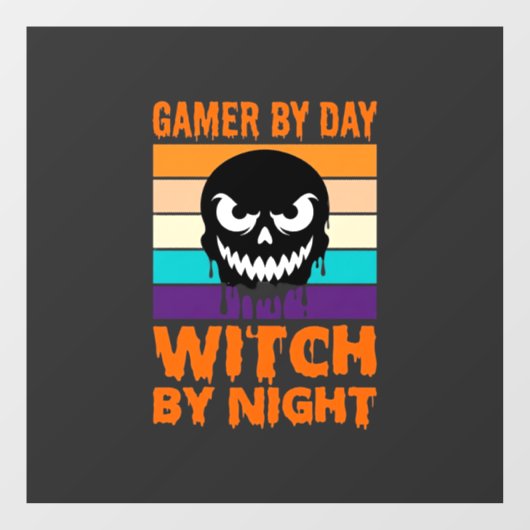 Heksenheks Halloween Retro Schedel Raamsticker (Vel)