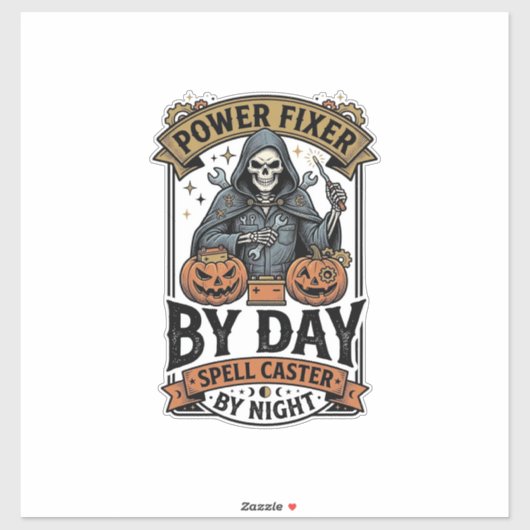 Heksenheks Reparatie Grappig Halloween Technicus S Sticker (Vel)