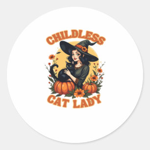Heksenheks zonder kinderen - grappige heksachtige ronde sticker