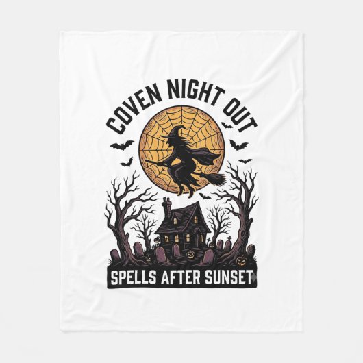 Heksenhemd met spookhuis Halloween Fleece Deken (Voorkant)