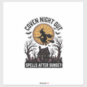Heksenhemd met spookhuis Halloween Sticker