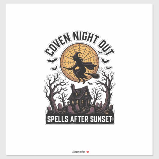 Heksenhemd met spookhuis Halloween Sticker (Vel)