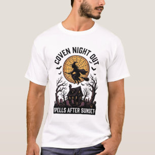 Heksenhemd met spookhuis uit vintagecollectie voor t-shirt