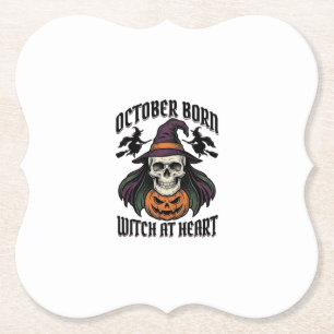 Heksenhemd Oktober Vintage Halloween Verjaardag De Kartonnen Onderzetters