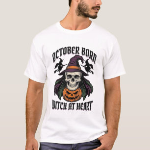 Heksenhemd Oktober Vintage Halloween Verjaardag De T-shirt