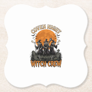 Heksenhemd voor Halloween Vintage Gegraveerde Cove Kartonnen Onderzetters