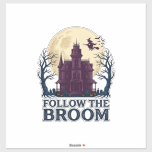 Heksenhemd voor Spokenhuis - Vintage Halloween Gra Sticker