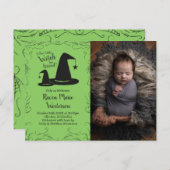 Heksenhoed Baby Shower Halloween Briefkaart (Voorkant / Achterkant)