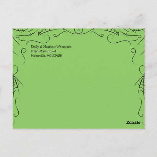 Heksenhoed Baby Shower Halloween Briefkaart (Achterkant)