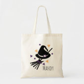 Heksenhoed Bezem Oranje Groene Snoep Boodschappent Tote Bag (Voorkant)
