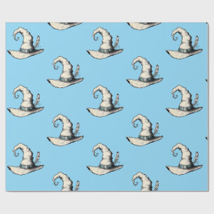 Heksenhoed Blauw Cadeaupapier