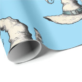 Heksenhoed Blauw Cadeaupapier (Rol Hoek)