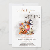 Heksenhoed Cocktail Pompoen Halloween Kaart (Voorkant)