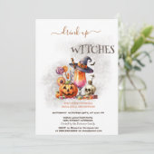 Heksenhoed Cocktail Pompoen Halloween Kaart (Staand voorkant)