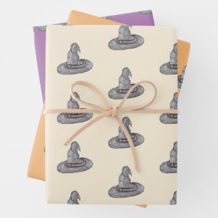 Heksenhoed Doodle Halloween Patroon Inpakpapier Vel