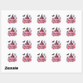 Heksenhoed, gateau, Halloween-bloemen Ronde Sticker (Vel)