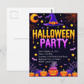 Heksenhoed Halloween-feest Briefkaart (Voorkant / Achterkant)