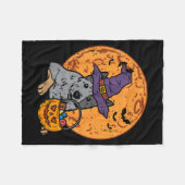 Heksenhoed Maan Jack O Lantern Halloween Heeler Fleece Deken (Voorkant (Horizontaal))