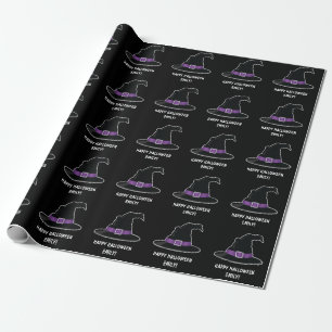 Heksenhoed met paarse details Fijne Halloween Cadeaupapier