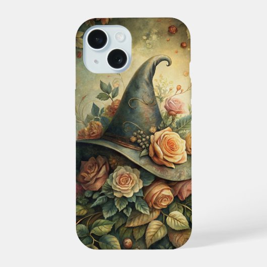 Heksenhoed met roos – Zachte heksachtige telefoonh iPhone 15 Case (Achterkant)