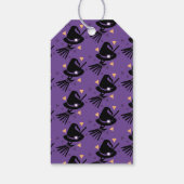 Heksenhoed oranje Halloween snoepgoed Cadeaulabel (Achterkant)