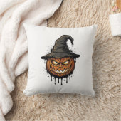 Heksenhoed Pompoen Halloween Grafisch_1 Kussen (Deken)