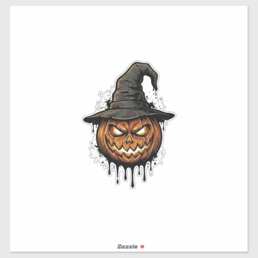 Heksenhoed Pompoen Halloween Grafisch_1 Sticker (Vel)