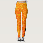 Heksenhoed Pompoen Leggings - Halloween Glitter (Voorkant)