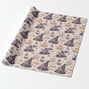 Heksenhoed Potion Pompoen Waterverf Halloween Cade Cadeaupapier
