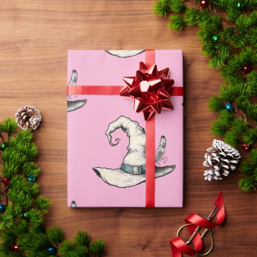 Heksenhoed Roze Cadeaupapier (Feestdagen Geschenken)