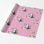 Heksenhoed Roze Cadeaupapier (Uitgerold)