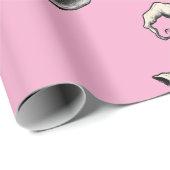 Heksenhoed Roze Cadeaupapier (Rol Hoek)