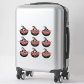 Heksenhoed schedel met snoepkom sticker (Koffer)